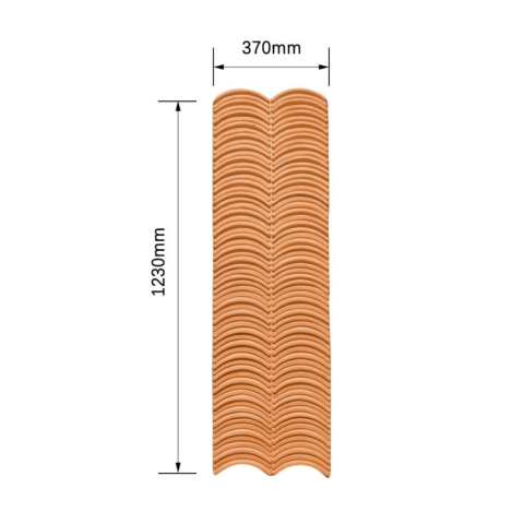 Panou decorativ PU 3D D7570, efect piatra ondulata, ultrausor 0.9 kg, 1230x370x35 mm, interior-exterior, Caramiziu [1]