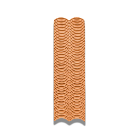 Panouri Decorative Exterior - Panou decorativ PU 3D D7570, efect piatra ondulata, ultrausor 0.9 kg, 1230x370x35 mm, interior-exterior, Caramiziu