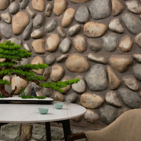 Panou decorativ PU 3D D7600, efect piatra naturala, ultrausor 1.78 kg, 1200x600x60 mm, interior-exterior, Bej [2]
