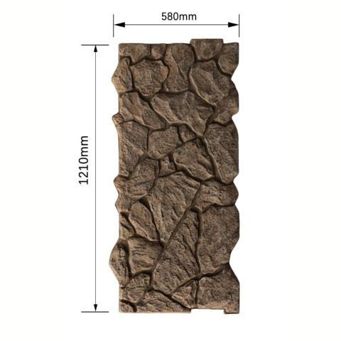 Panou decorativ PU 3D D7573, efect piatra naturala, ultrausor 1.69 kg, 1210x580x40 mm, interior-exterior, Maro [1]
