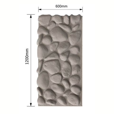 Panou decorativ PU 3D D7575, efect piatra naturala, ultrausor 1.69 kg, 1200x600x57 mm, interior-exterior, Gri [1]