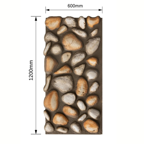 Panou decorativ PU 3D D7579, efect piatra naturala, ultrausor 2.1 kg, 1200x600x57 mm, interior-exterior, Multicolor [1]