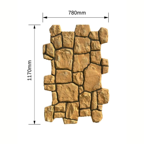 Panou decorativ PU 3D D7582, efect piatra naturala, ultrausor 1.5 kg, 1170x780x30 mm, interior-exterior, Bej cald [1]