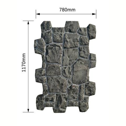Panou decorativ PU 3D D7584, efect piatra naturala, ultrausor 1.5 kg, 1170x780x30 mm, interior-exterior, Gri inchis [1]