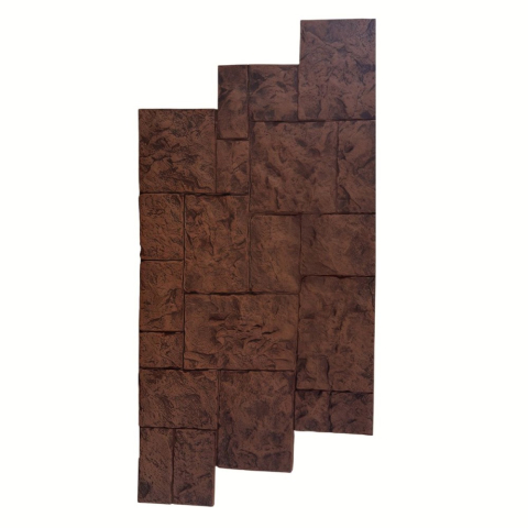 Panouri Decorative Exterior - Panou decorativ PU 3D D7593, efect piatra naturala, ultrausor 1.3 kg, 1200x600x30 mm, interior-exterior, Maro ciocolatiu