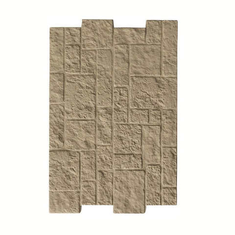 Panouri Decorative Exterior - Panou decorativ PU 3D D7596, efect piatra naturala, ultrausor 1.7 kg, 1200x780x30 mm, interior-exterior, Bej nisipiu