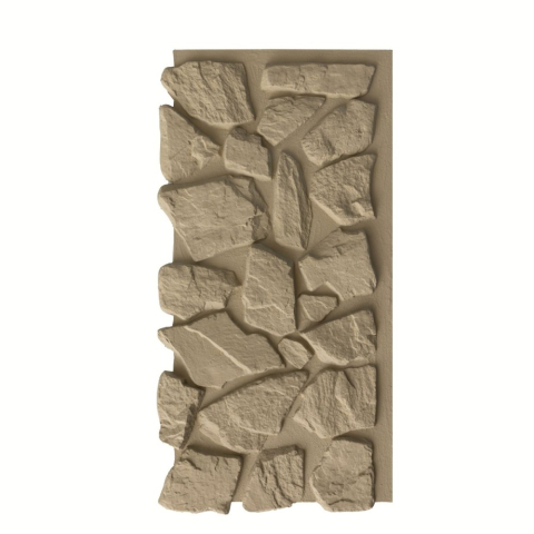 Panouri Decorative Exterior - Panou decorativ PU 3D D7600, efect piatra naturala, ultrausor 1.78 kg, 1200x600x60 mm, interior-exterior, Bej