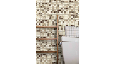 Panou decorativ PVC 3D pentru perete, 980 x 480 x 3 mm, decor Mozaic marmură bej [3]