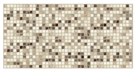Panou decorativ PVC 3D pentru perete, 980 x 480 x 3 mm, decor Mozaic marmură bej [1]