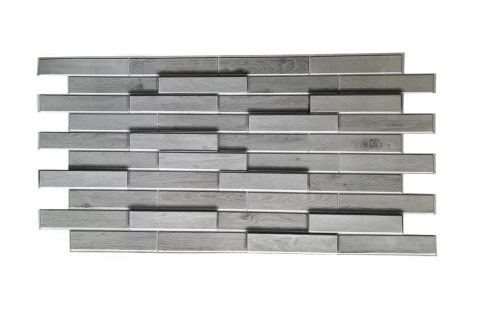 Panou decorativ PVC 3D pentru perete, 980 x 480 x 3 mm, decor Stejar alb [1]