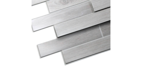 Panou decorativ PVC 3D pentru perete, 980 x 480 x 3 mm, decor Stejar alb [3]