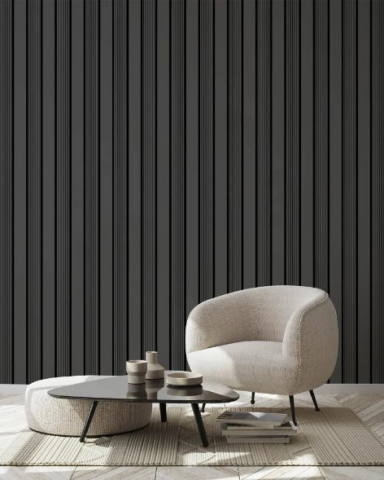 Riflaje Decorative - Panou riflaj decorativ lemn decor Antracit, 2800×120×12 mm
