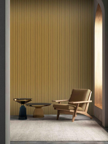 Riflaje Decorative - Panou riflaj decorativ lemn decor Auriu, 2800×120×12 mm