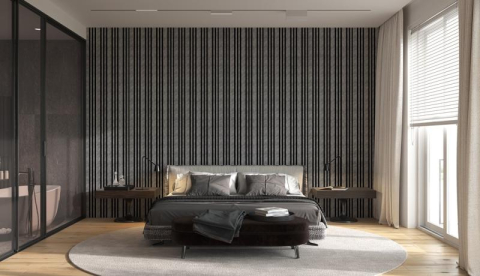 Riflaje Interioare - Panou riflaj decorativ lemn decor gri marmorat, 2800×130×12 mm