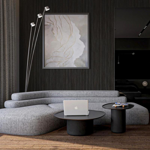 Riflaje Decorative - Panou riflaj decorativ lemn decor gri striat, 2800×120×12 mm