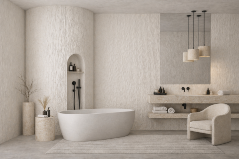 Panou piatră flexibilă WaveStone, 1200 x 600 mm, Ivoriu [1]