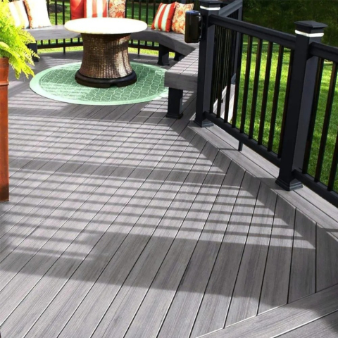 Pardoseala WPC Terasa D7489, antiderapanta, rezistenta UV si inghet, clasa trafic 23, 2800x140x23 mm, Cenusiu [5]