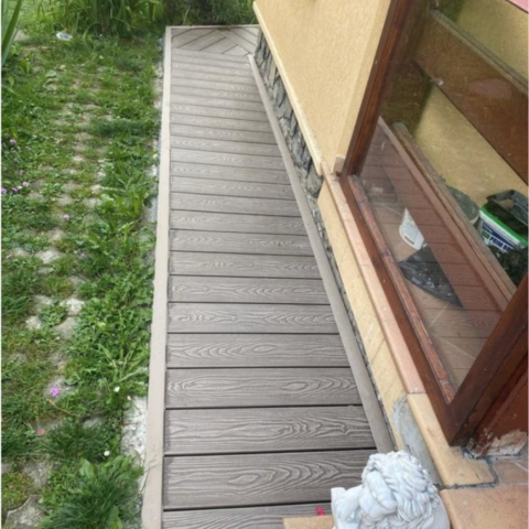 Pardoseala WPC Terasa D7489, antiderapanta, rezistenta UV si inghet, clasa trafic 23, 2800x140x23 mm, Cenusiu [8]