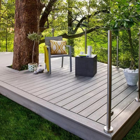 Pardoseala WPC Terasa D7489, antiderapanta, rezistenta UV si inghet, clasa trafic 23, 2800x140x23 mm, Cenusiu [9]