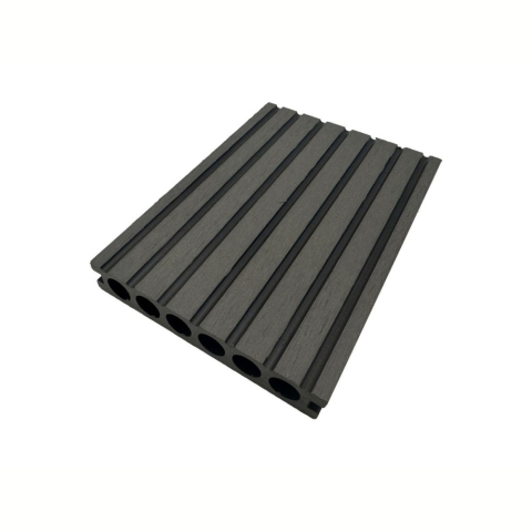 Pardoseala decking terasa WPC D7481, antiderapanta, rezistenta UV si inghet, clasa trafic 23, 2800x140x25 mm, Stejar gri [1]