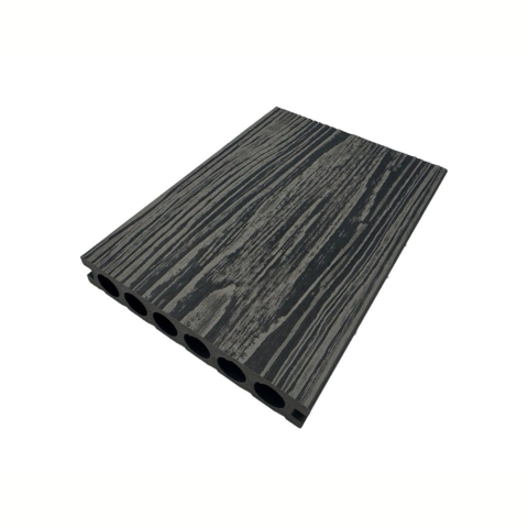 Pardoseala WPC - Pardoseala decking terasa WPC D7481, antiderapanta, rezistenta UV si inghet, clasa trafic 23, 2800x140x25 mm, Stejar gri