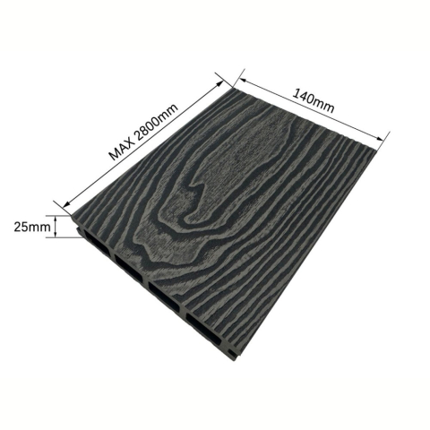 Pardoseala WPC Terasa D7485, antiderapanta, rezistenta UV si inghet, clasa trafic 23, 2800x140x25 mm, Stejar gri [3]