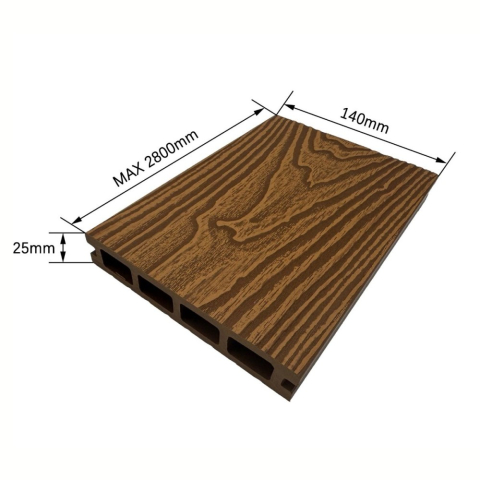 Pardoseala WPC Terasa D7486, antiderapanta, rezistenta UV si inghet, clasa trafic 23, 2800x140x25 mm, Tec [2]