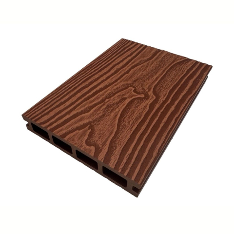 Pardoseala WPC - Pardoseala WPC Terasa D7487, antiderapanta, rezistenta UV si inghet, clasa trafic 23, 2800x140x25 mm, Maro roscat