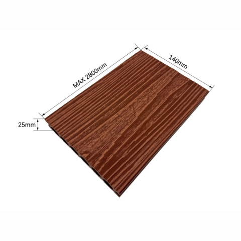 Pardoseala WPC Terasa D7522, antiderapanta, rezistenta UV si inghet, clasa trafic 23, 2800x140x25 mm, Maro roscat [2]