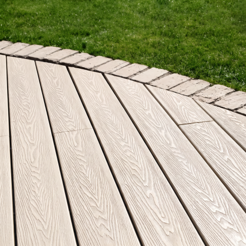 Pardoseala WPC - Pardoseala WPC Terasa D7483, antiderapanta, rezistenta UV si inghet, clasa trafic 23, 2800x140x25 mm, Crem