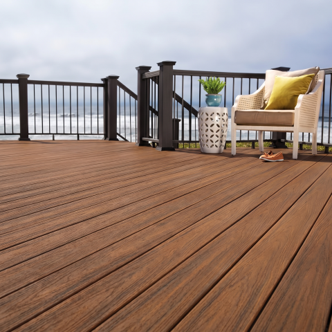 Pardoseala WPC - Pardoseala WPC Terasa D7486, antiderapanta, rezistenta UV si inghet, clasa trafic 23, 2800x140x25 mm, Tec