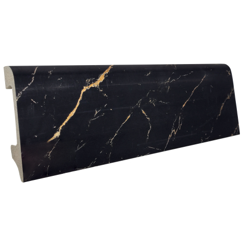 Plinte Polimer (PS) - Plintă colorată polimer (PS) Black Calacatta, 80 x 14 x 2000 mm, Profiline