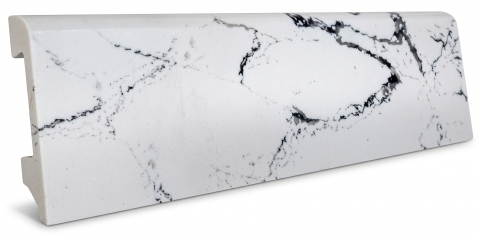Plinte Polimer (PS) - Plintă colorată polimer (PS) White-Black Calacatta, 80 x 14 x 2000 mm, Profiline