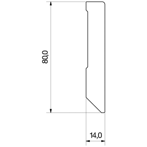 Plintă MDF decor Stejar Amiens deschis, L 2400 mm, H 80 mm, grosime 14mm [1]