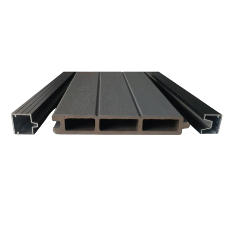 Profil gard WPC compozit lemn-plastic D6472, rezistent UV si inghet -40C/+60C, 1800x155x24 mm, Visiniu [7]