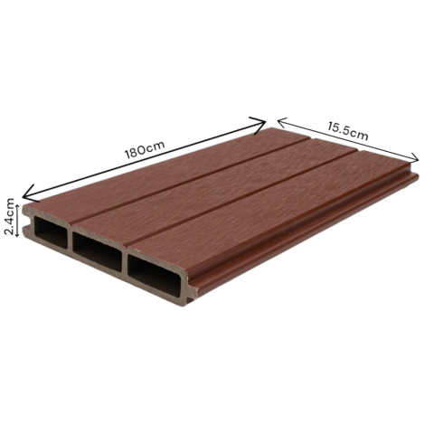 Profil gard WPC compozit lemn-plastic D6472, rezistent UV si inghet -40C/+60C, 1800x155x24 mm, Visiniu [11]
