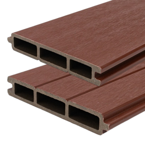 Profil gard WPC compozit lemn-plastic D6472, rezistent UV si inghet -40C/+60C, 1800x155x24 mm, Visiniu [2]