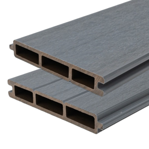 Profil gard WPC compozit lemn-plastic D6474, rezistent UV si inghet -40C/+60C, 1800x155x24 mm, Gri [2]