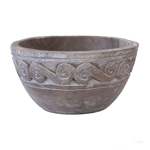 Mobilier - Ruyata, Diametru 290 x Înălțime 150 mm, Natur nefinisat (Runk) sau antichizat "White Washed" (Ruyata)