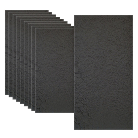 Panouri Decorative Exterior - Set 4 × Panou Decorativ 3D Naimeed D5736 - Design Elegant - 1200×600×30mm - Negru