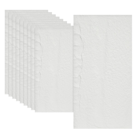 Panouri Decorative Exterior - Set 4 × Panou Decorativ 3D Naimeed D5738 - Design Elegant - 1200×600×30mm - Alb