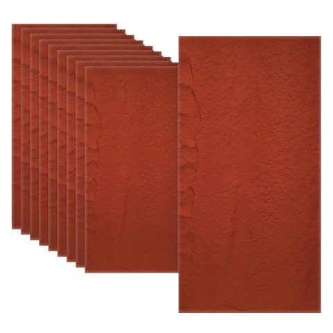 Panouri Decorative Exterior - Set 4 × Panou Decorativ 3D Naimeed D5740 - Design Elegant - 1200×600×30mm - Rosu