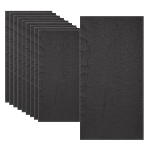 Panouri Decorative Exterior - Set 4 × Panou Decorativ 3D Naimeed D5741 - Design Elegant - 1200×600×30mm - Negru