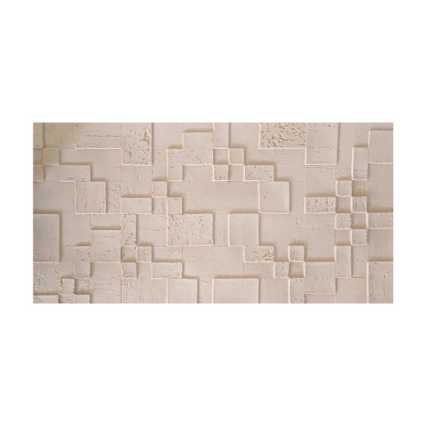 Set 10 panouri decorative flexibile din praf de piatra D7363, ignifuge, strat ceramic UV, 1200x600x2 mm, Crem deschis [1]