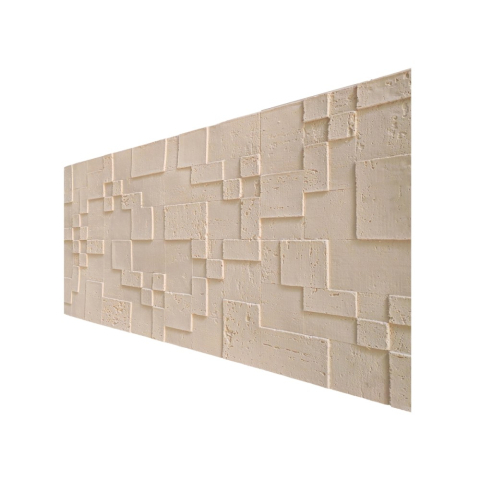Set 10 panouri decorative flexibile din praf de piatra D7363, ignifuge, strat ceramic UV, 1200x600x2 mm, Crem deschis [3]