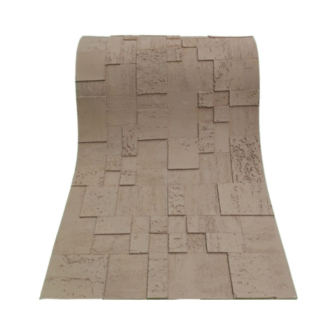 Set 10 panouri decorative flexibile din praf de piatra D7364, ignifuge, strat ceramic UV, 1200x600x2 mm, Maro deschis [3]