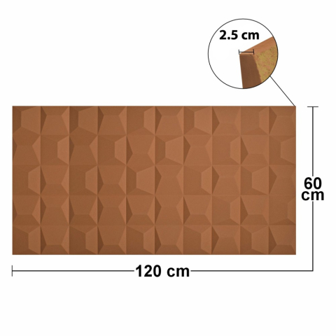 Set 5 × Panou Decorativ 3D Naimeed D5771 - Design Elegant - 1200×600×25mm - Caramiziu [3]