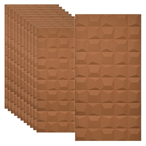 Panouri Decorative Exterior - Set 5 × Panou Decorativ 3D Naimeed D5771 - Design Elegant - 1200×600×25mm - Caramiziu