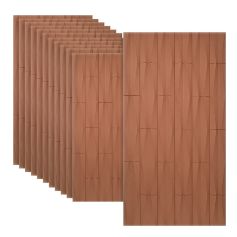 Panouri Decorative Exterior - Set 5 × Panou Decorativ 3D Naimeed D5777 - Design Elegant - 1200×600×25mm - Caramiziu