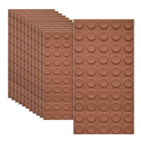 Panouri Decorative Exterior - Set 5 × Panou Decorativ 3D Naimeed D5781 - Design Elegant - 1200×600×25mm - Caramiziu